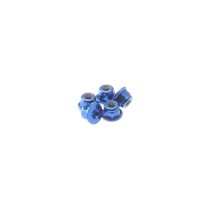 Hiro Seiko 3mm Alloy Flange Nylon Nut [Y-Blue] ( 5 pcs) HS-69238
