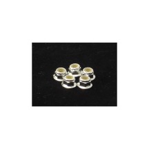 Hiro Seiko 4mm Alloy Flange Nylon Nut [Silver] ( 5 pcs) HS-69242