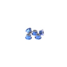 Hiro Seiko 4mm Alloy Flange Nylon Nut [Y-Blue] ( 5 pcs) HS-69244