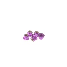 Hiro Seiko 4mm Alloy Flange Nylon Nut [Purple] ( 5 pcs) HS-69245