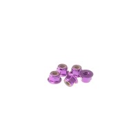 Hiro Seiko 4mm Alloy Flange Nylon Nut [Purple] ( 5 pcs) HS-69245