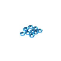 Hiro Seiko 3mm Alloy Countersunk Washer [TAMIYA-Blue] ( 10 pcs) HS-69249