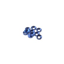 Hiro Seiko 3mm Alloy Countersunk Washer [YOKOMO-Blue] ( 10 pcs) HS-69250