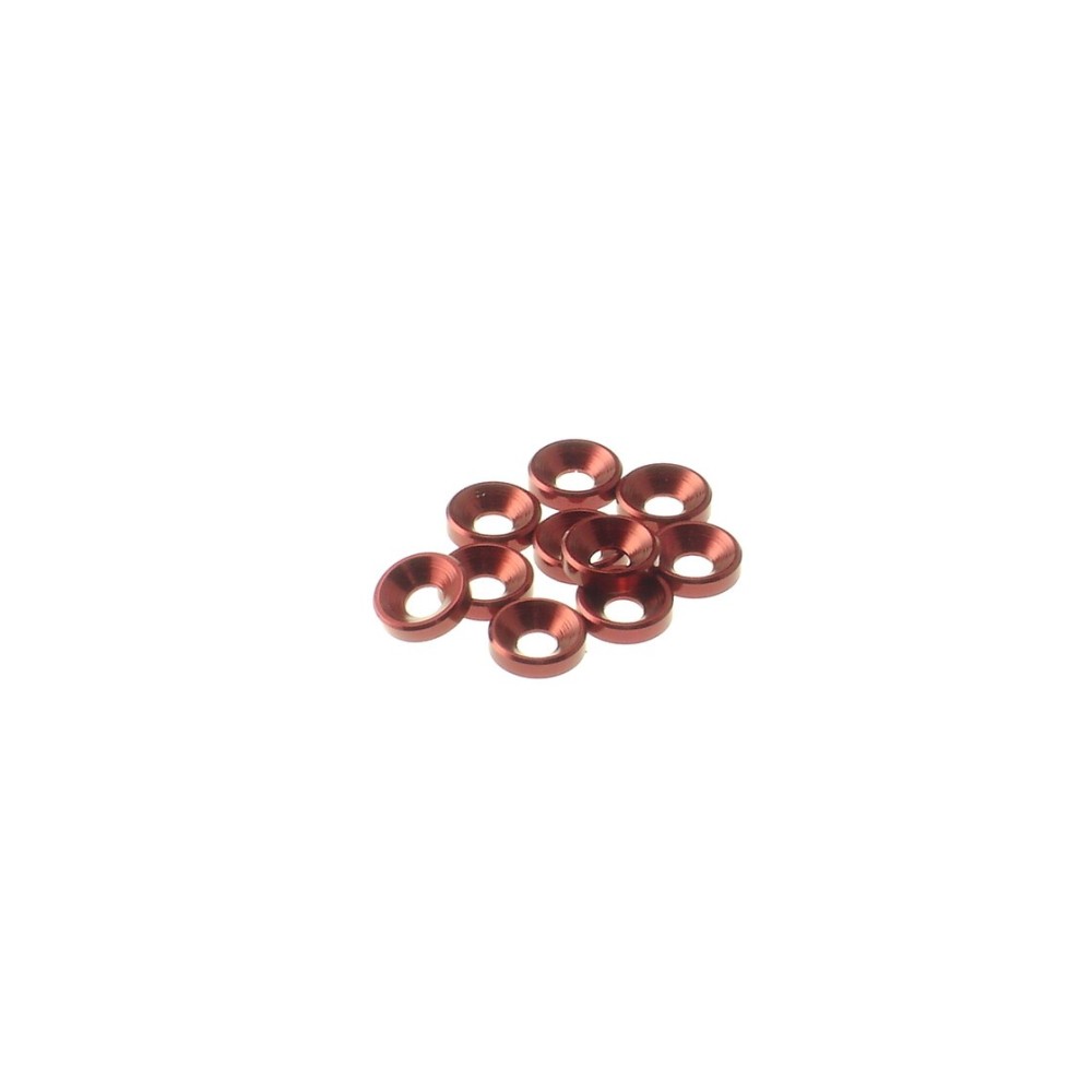 Hiro Seiko 3mm Alloy Countersunk Washer [Red] ( 10 pcs) HS-69252
