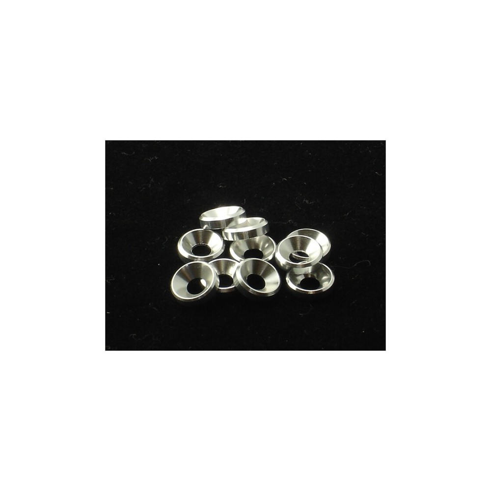 Hiro Seiko 4mm Alloy Countersunk Washer [Silver] ( 10 pcs) HS-69254