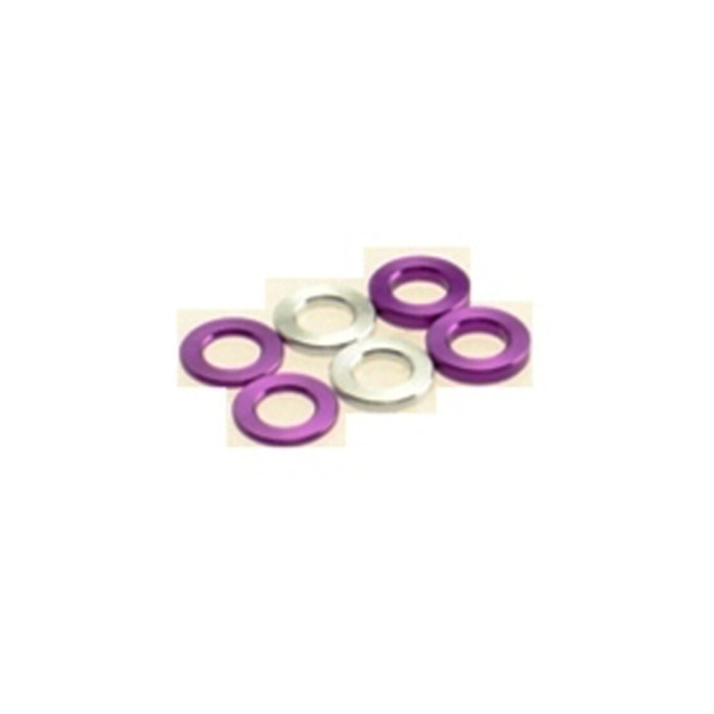 Hiro Seiko 3mm Alloy Spacer Set (0.5t/0.75t/1.0t) [Purple] ( 6 pcs (2 pcs each)) HS-69451