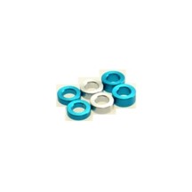 Hiro Seiko 3mm Alloy Spacer Set (1.5t/2.0t/2.5t) [T-Blue] ( 6 pcs (2 pcs each)) HS-69456