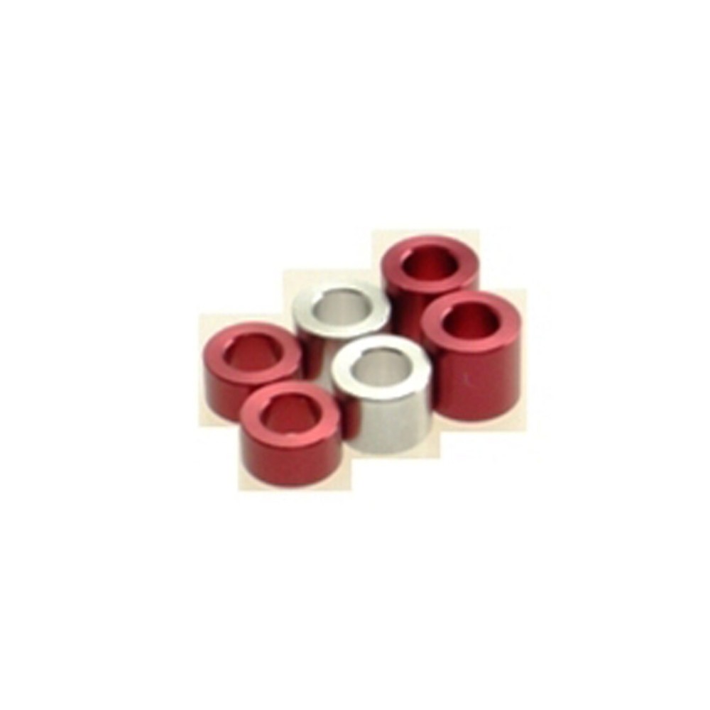 Hiro Seiko 3mm Alloy Spacer Set (3.0t/4.0t/5.0t) [Red] ( 6 pcs (2 pcs each)) HS-69461
