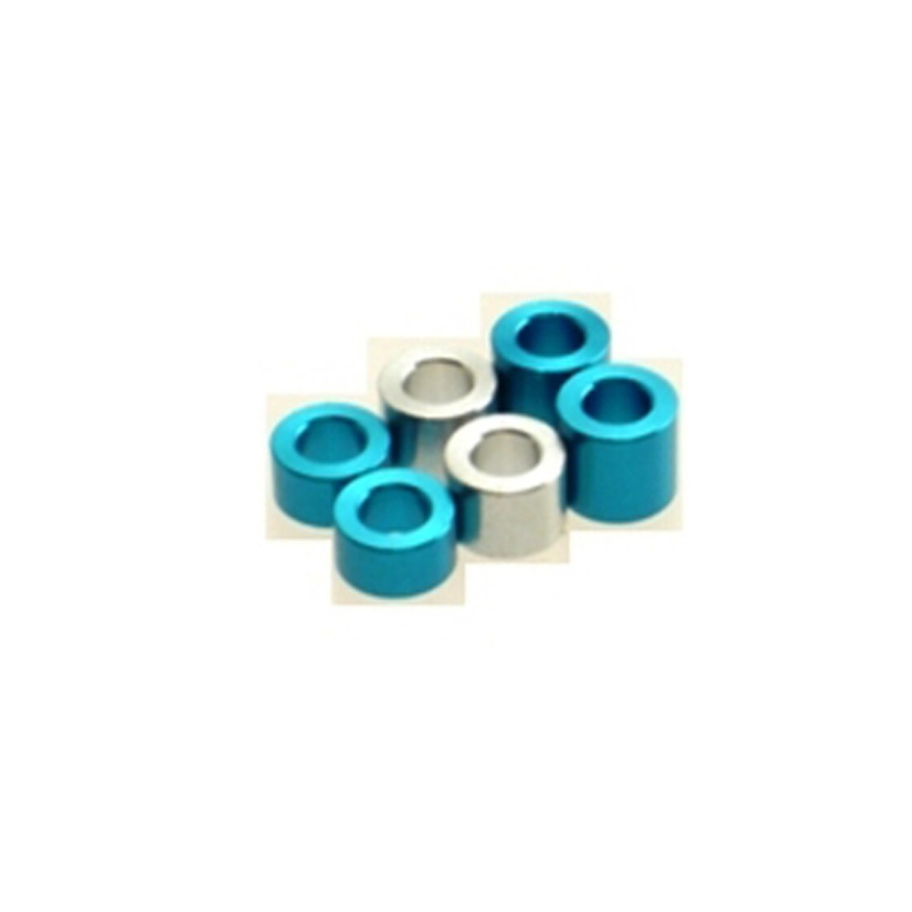 Hiro Seiko 3mm Alloy Spacer Set (3.0t/4.0t/5.0t) [T-Blue] ( 6 pcs (2 pcs each)) HS-69463