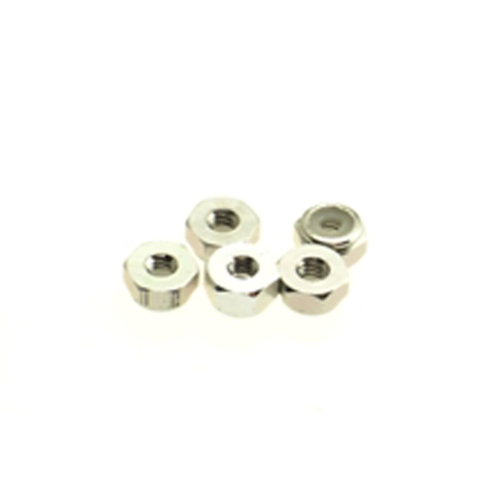 Hiro Seiko 2mm Alloy Nylon Nut (S_Size) [Silver] ( 5 pcs) HS-69540