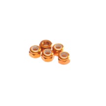 Hiro Seiko 3mm Alloy Nylon Nut [Orange] ( 5 pcs) HS-69558