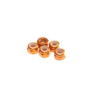 Hiro Seiko 3mm Alloy Nylon Nut [Orange] ( 5 pcs) HS-69558