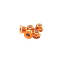 Hiro Seiko 3mm Alloy Flange Nylon Nut [Orange] ( 5 pcs) HS-69560