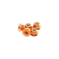 Hiro Seiko 3mm Alloy Flange Nylon Nut [Orange] ( 5 pcs) HS-69560