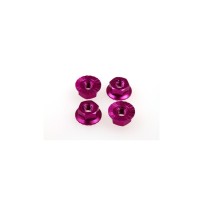 Hiro Seiko 4mm Alloy Serrated Wheel Nut [Purple] ( 4 pcs) HS-69593