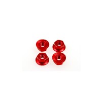 Hiro Seiko 4mm Alloy Serrated Wheel Nut [Red] ( 4 pcs) HS-69594
