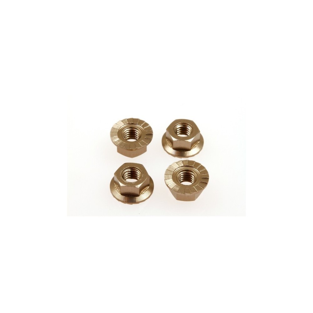 Hiro Seiko 4mm Alloy Serrated Wheel Nut [Ti] ( 4 pcs) HS-69595