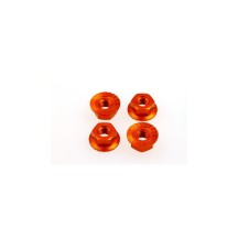 Hiro Seiko 4mm Alloy Serrated Wheel Nut [Orange] ( 4 pcs) HS-69596