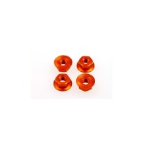 Hiro Seiko 4mm Alloy Serrated Wheel Nut [Orange] ( 4 pcs) HS-69596