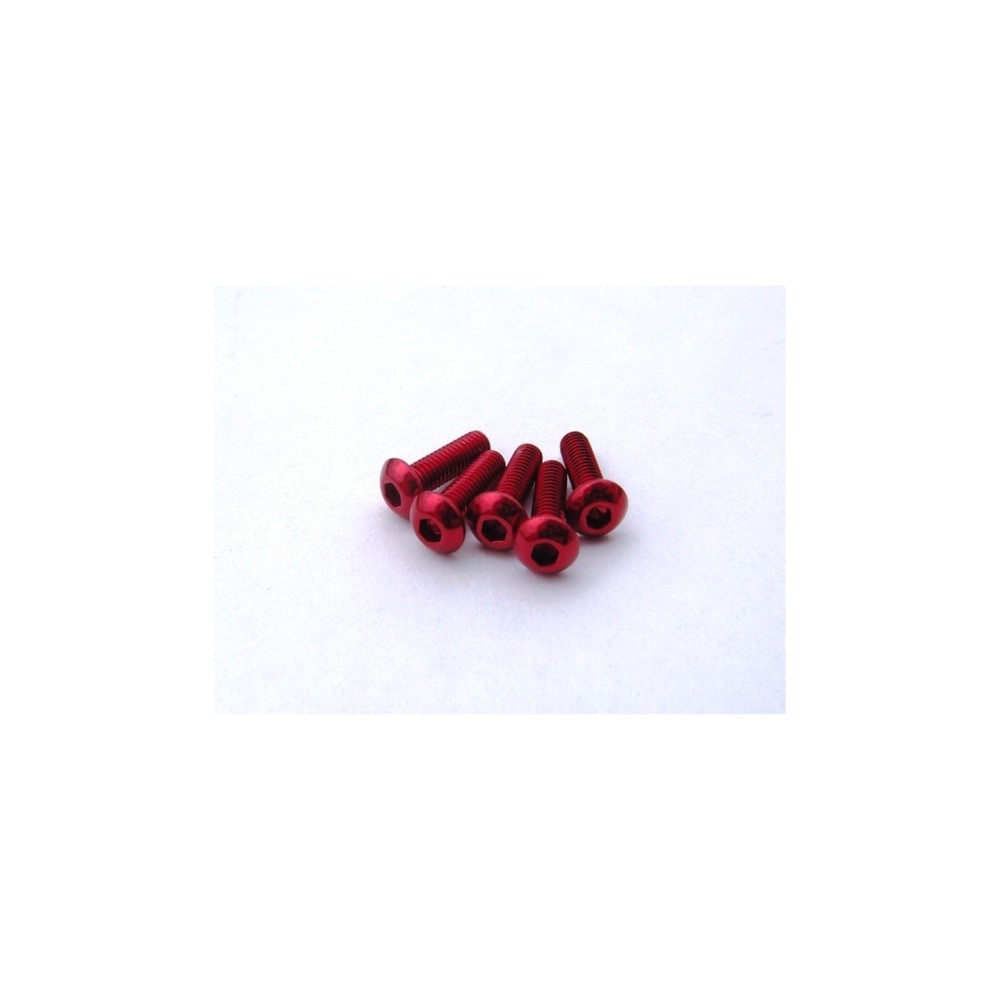 Hiro Seiko Alloy Hex Socket Button Head Screw M3x8 [Red] ( 5 pcs) HS-69628