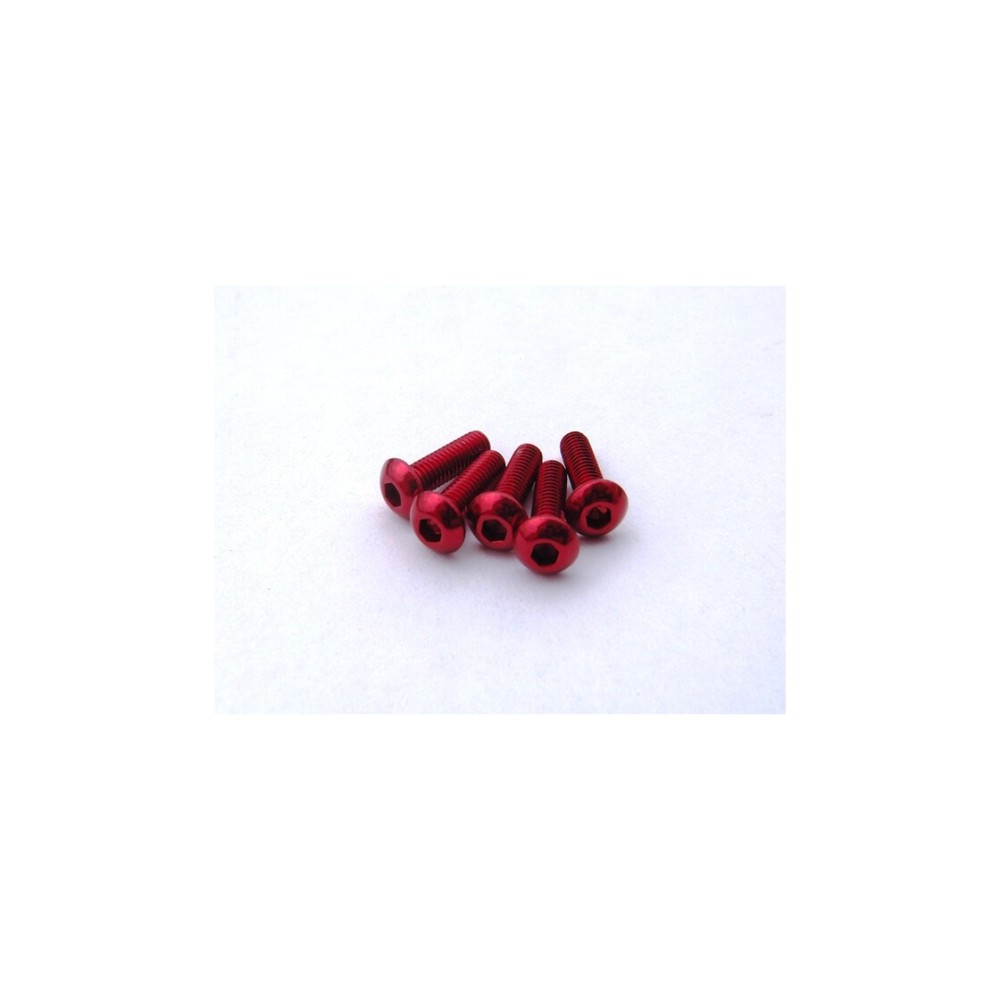 Hiro Seiko Alloy Hex Socket Button Head Screw M3x10 [Red] ( 5 pcs) HS-69629