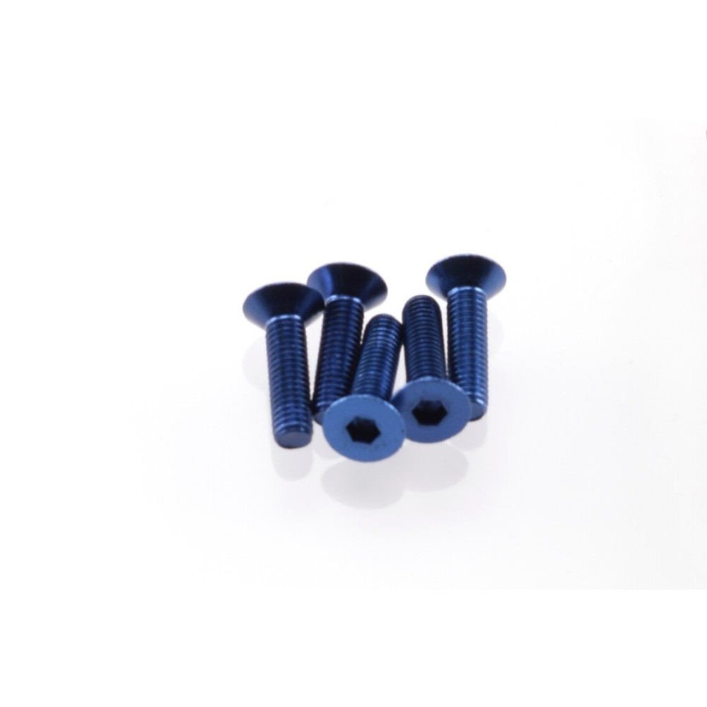 Hiro Seiko Alloy Hex Socket Flat Head Screw M3x12 [Y-Blue] ( 5 pcs) HS-69646