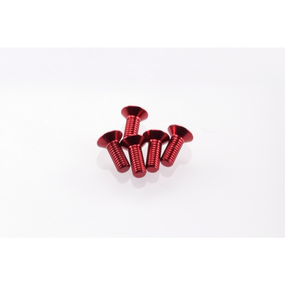 Hiro Seiko Alloy Hex Socket Flat Head Screw M3x8 [Red] ( 5 pcs) HS-69648