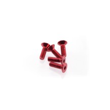 Hiro Seiko Alloy Hex Socket Flat Head Screw M3x10 [Red] ( 5 pcs) HS-69649