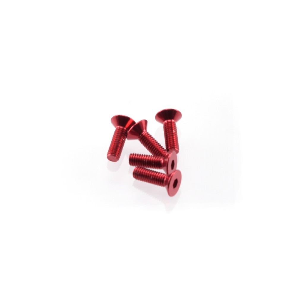 Hiro Seiko Alloy Hex Socket Flat Head Screw M3x10 [Red] ( 5 pcs) HS-69649