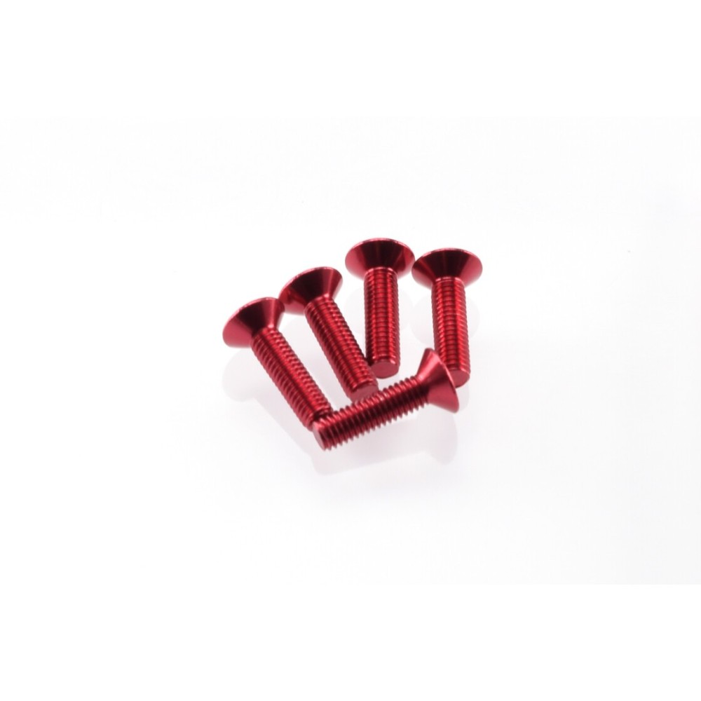 Hiro Seiko Alloy Hex Socket Flat Head Screw M3x12 [Red] ( 5 pcs) HS-69650