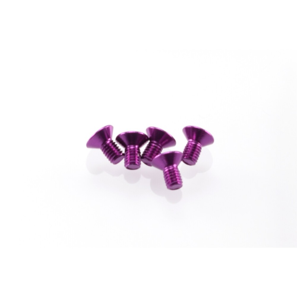 Hiro Seiko Alloy Hex Socket Flat Head Screw M3x6 [Purple] ( 5 pcs) HS-69651