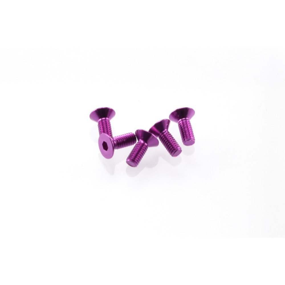Hiro Seiko Alloy Hex Socket Flat Head Screw M3x8 [Purple] ( 5 pcs) HS-69652