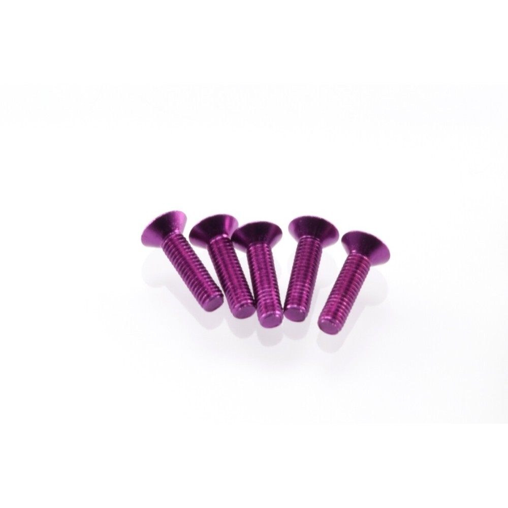 Hiro Seiko Alloy Hex Socket Flat Head Screw M3x12 [Purple] ( 5 pcs) HS-69654
