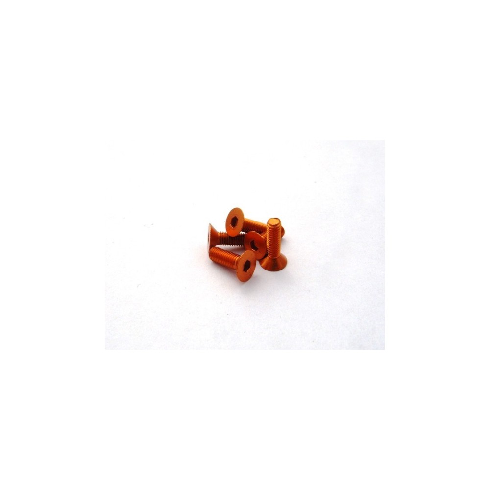 Hiro Seiko Alloy Hex Socket Flat Head Screw M3x8 [Orange] ( 5 pcs) HS-69656