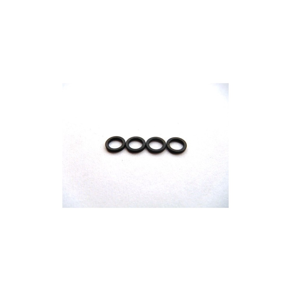 Hiro Seiko 4mm Alloy Spacer (1.0t) [Black] (4 pcs) HS-69842