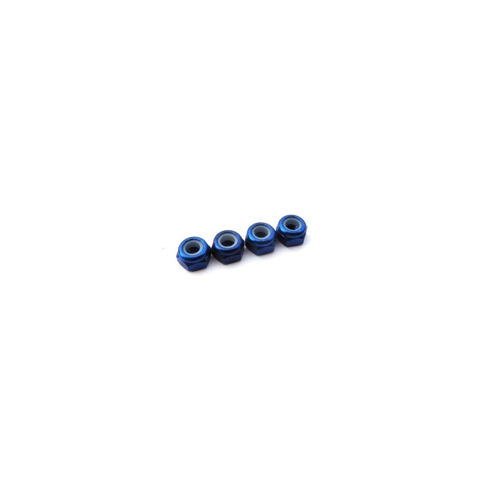 Hiro Seiko 3mm Alloy Nylon Nut (S_Size) [Y-Blue] ( 4 pcs) HS-69851