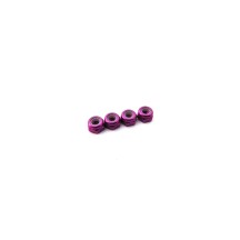 Hiro Seiko 3mm Alloy Nylon Nut (S_Size) [Purple] ( 4 pcs) HS-69852