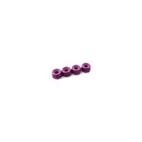 Hiro Seiko 3mm Alloy Nylon Nut (S_Size) [Purple] ( 4 pcs) HS-69852