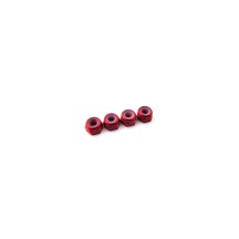 Hiro Seiko 3mm Alloy Nylon Nut (S_Size) [Red] ( 4 pcs) HS-69853