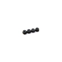 Hiro Seiko 3mm Alloy Nylon Nut (S_Size) [Black] ( 4 pcs) HS-69854