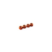 Hiro Seiko 3mm Alloy Nylon Nut (S_Size) [Orange] ( 4 pcs) HS-69855