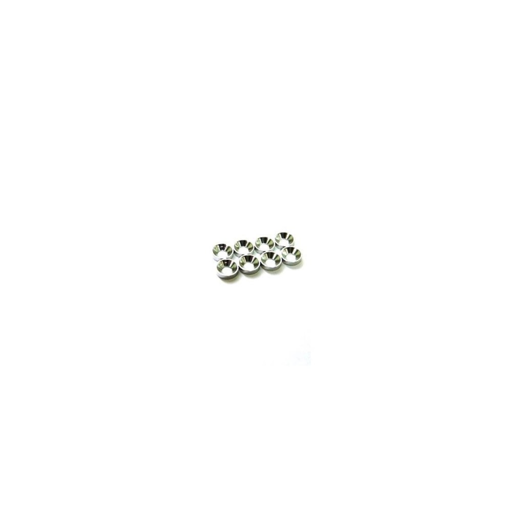 Hiro Seiko 3mm Alloy Countersunk Washer (S-Size) [Silver] ( 8 pcs) HS-69878