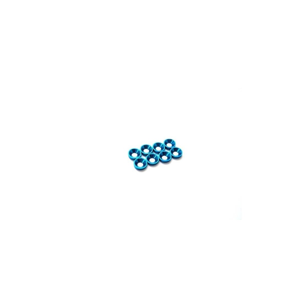 Hiro Seiko 3mm Alloy Countersunk Washer (S-Size) [T-Blue] ( 8 pcs) HS-69879