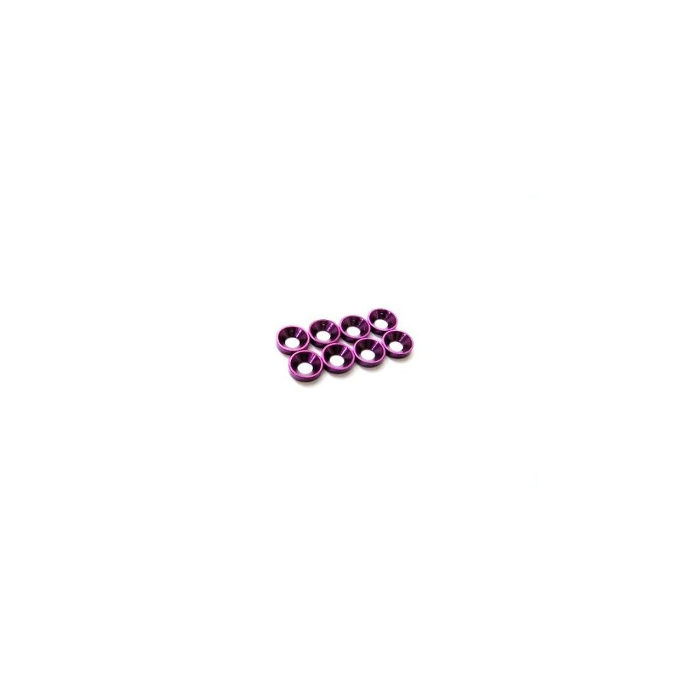 Hiro Seiko 3mm Alloy Countersunk Washer (S-Size) [Purple] ( 8 pcs) HS-69881