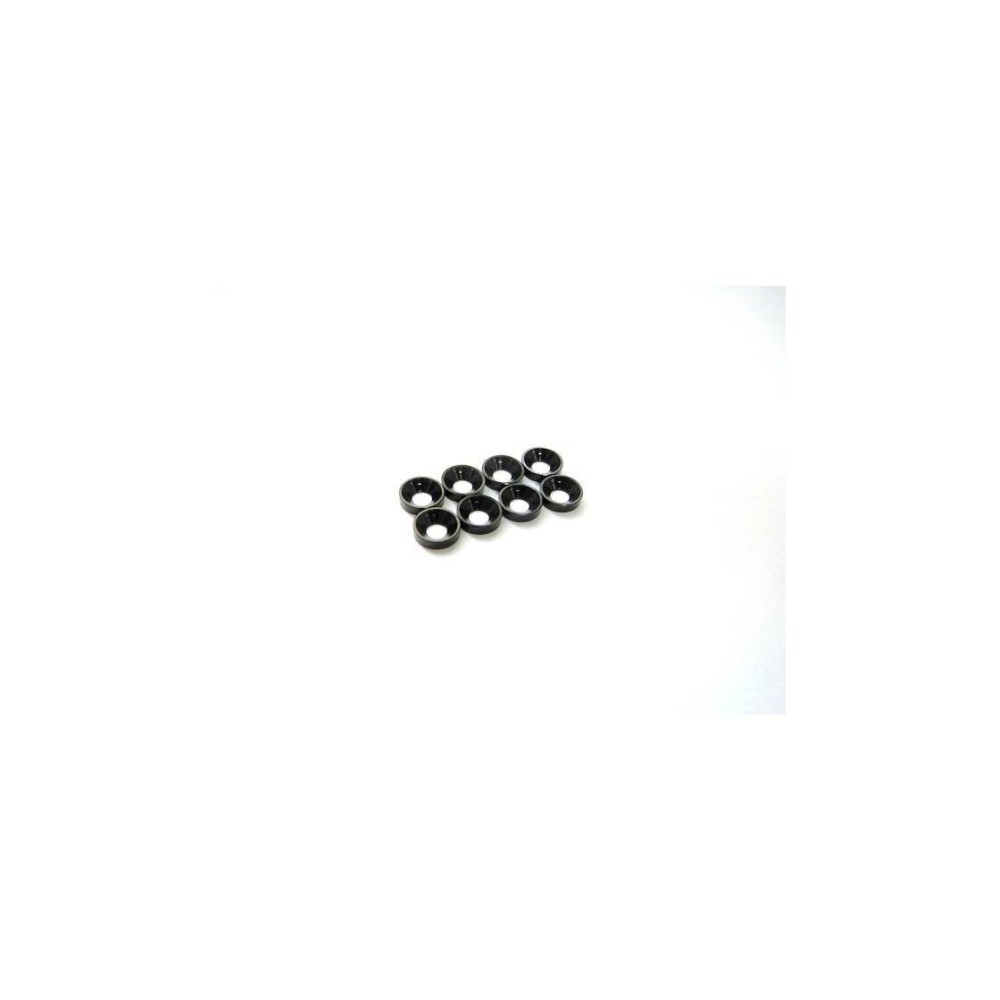 Hiro Seiko 3mm Alloy Countersunk Washer (S-Size) [Black] ( 8 pcs) HS-69883