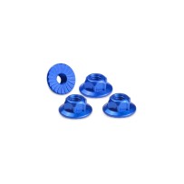 JConcepts 4mm large flange serrated locknut - blue fits, B6, B5, TLR, Xray, Serpent, Kyosho JCO2341-1