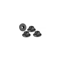 JConcepts 4mm large flange serrated locknut - black fits, B6, B5, TLR, Xray, Serpent, Kyosho JCO2341-2