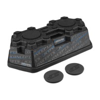 JConcepts Finnisher car stand - matte black with pads and logo plugs JCO2370M