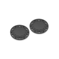 JConcepts Tribute wheel, planetary cap - aluminum, black anodized - 2pc. Fits - 3377 wheel JCO2400