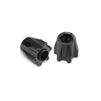 JConcepts Tribute wheel, aluminum 12mm hex wheel adaptor, black anodized - 25mm offset - 2pc. JCO2401